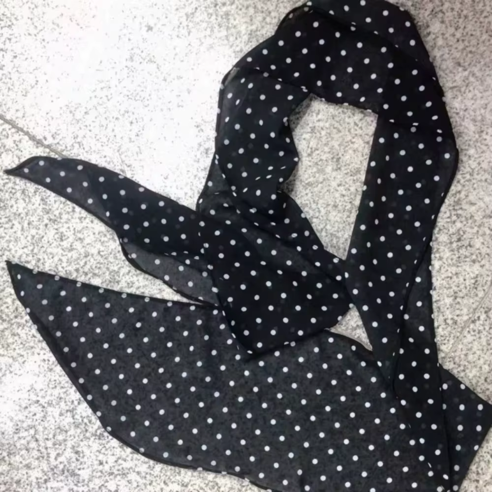 Écharpe rétro imprimé léopard pour femmes, cheveux longs et étroits attachés, foulard à la mode, cei