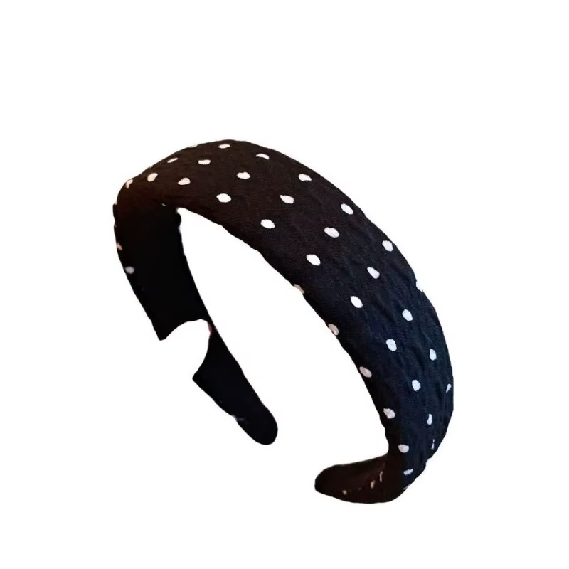 1PC bandeau élégant noir et blanc à pois bandeau rétro français crâne haut rehaussé adulte cheveux a