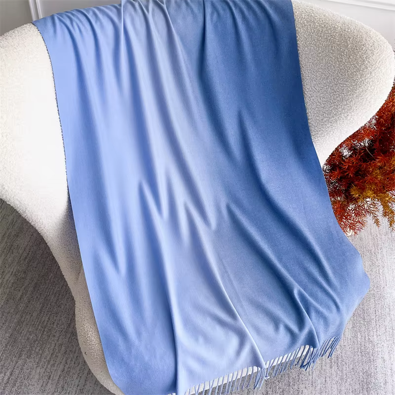 Écharpe en cachemire solide pour femme, 40 couleurs, châle chaud, Hijab, couverture Pashmina, pompon