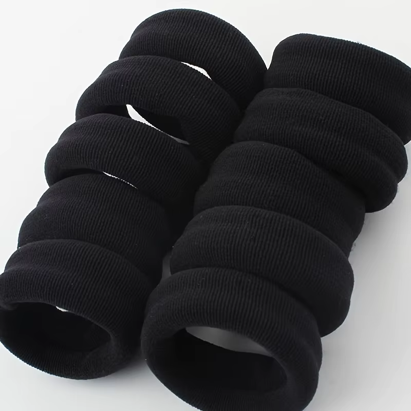 Boucles de cheveux épaisses, 5 pièces, attaches élastiques de couleur unie, porte-queue de cheval an