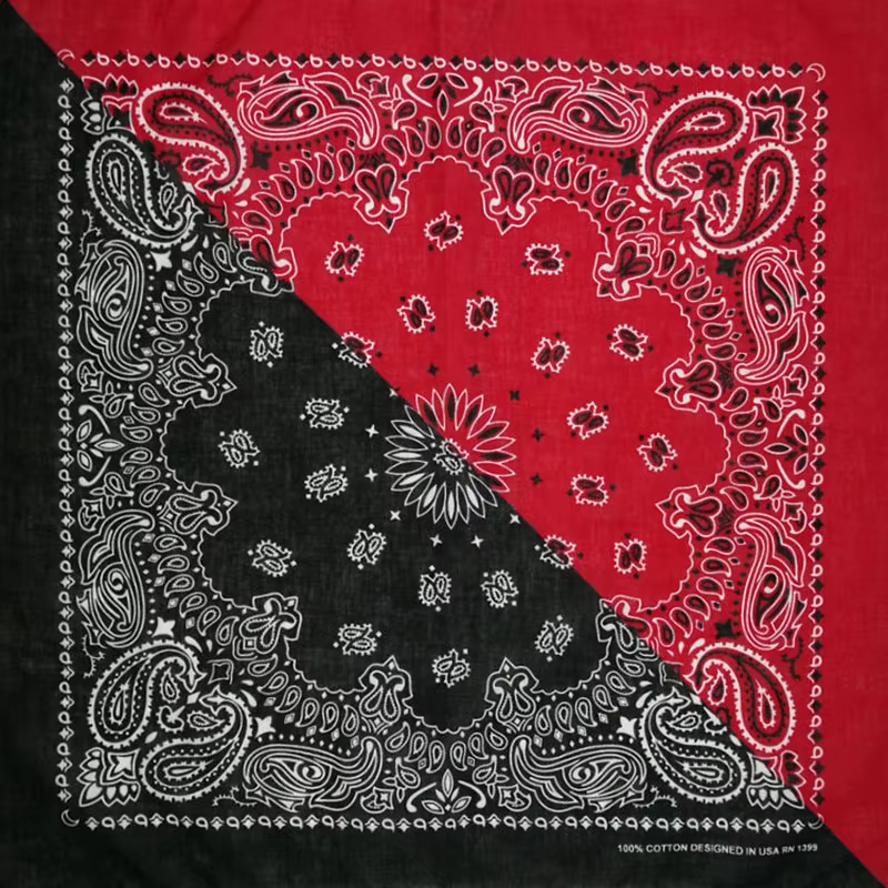 Nouvelle mode Hip Hop 100% coton Bandana carré écharpe 55 cm * 55 cm noir rouge Paisley bandeau imprimé pour femmes/hommes/garçons/filles