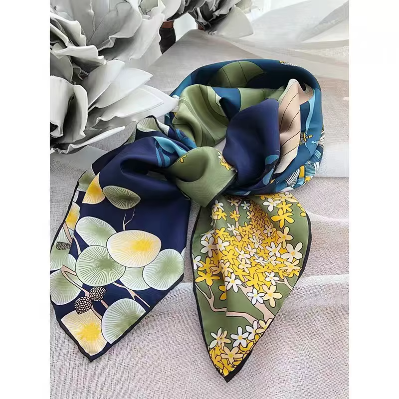 BYSIFA – écharpe carrée en soie Pure pour femme