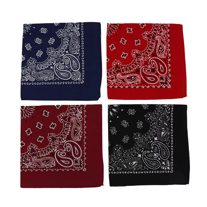 Foulard carré en coton Paisley pour hommes et femmes
