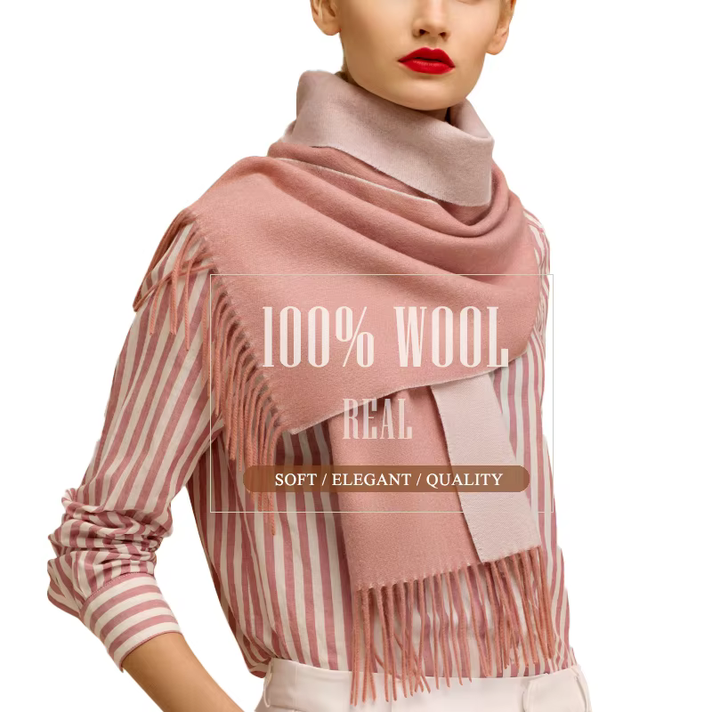 Écharpe en laine double face pour femme