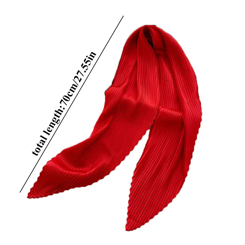 Foulard carré en soie plissé pour femmes