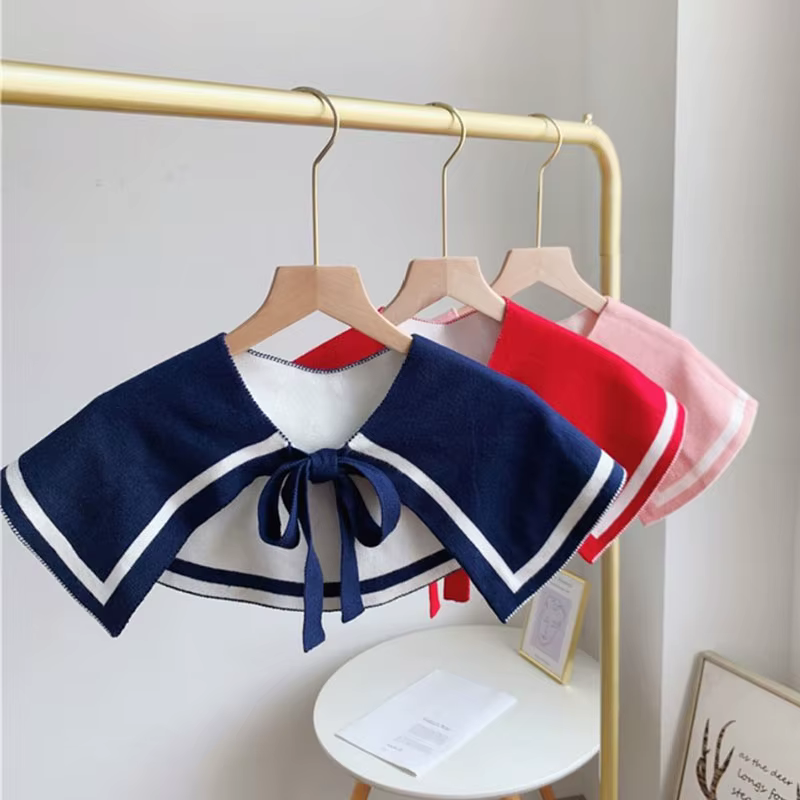 Mode tricot écharpe mignon cou plus chaud cercle faux col avant cravate