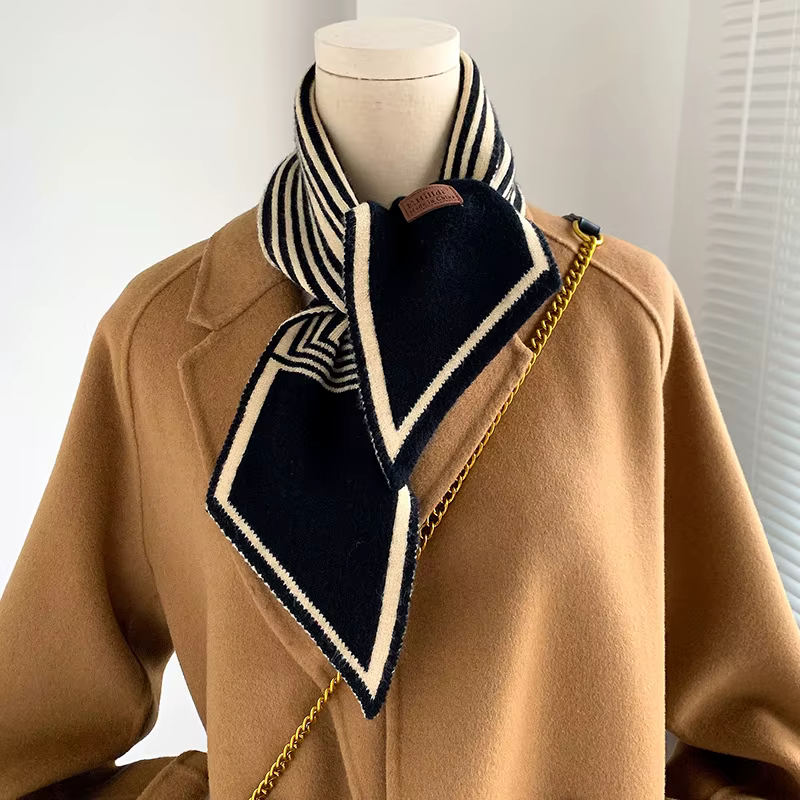 Écharpe de Marque de Luxe à Rayures pour Femme
