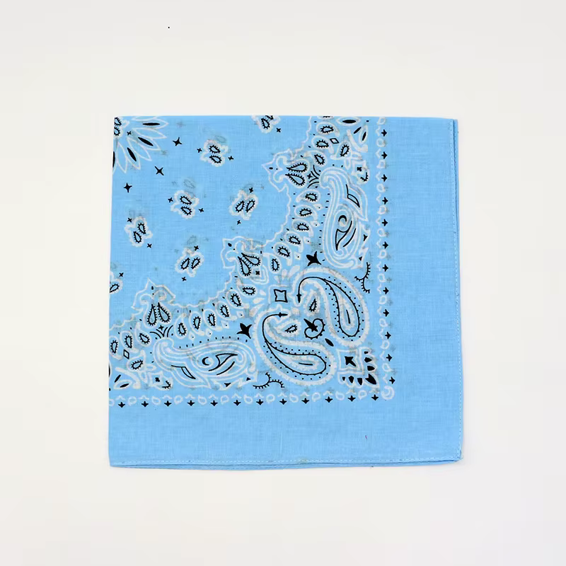 55CM carré écharpe femmes printemps couleur douce blanc bleu Purpel kaki Paisley coton bandeau Hip-hop hommes Bandana