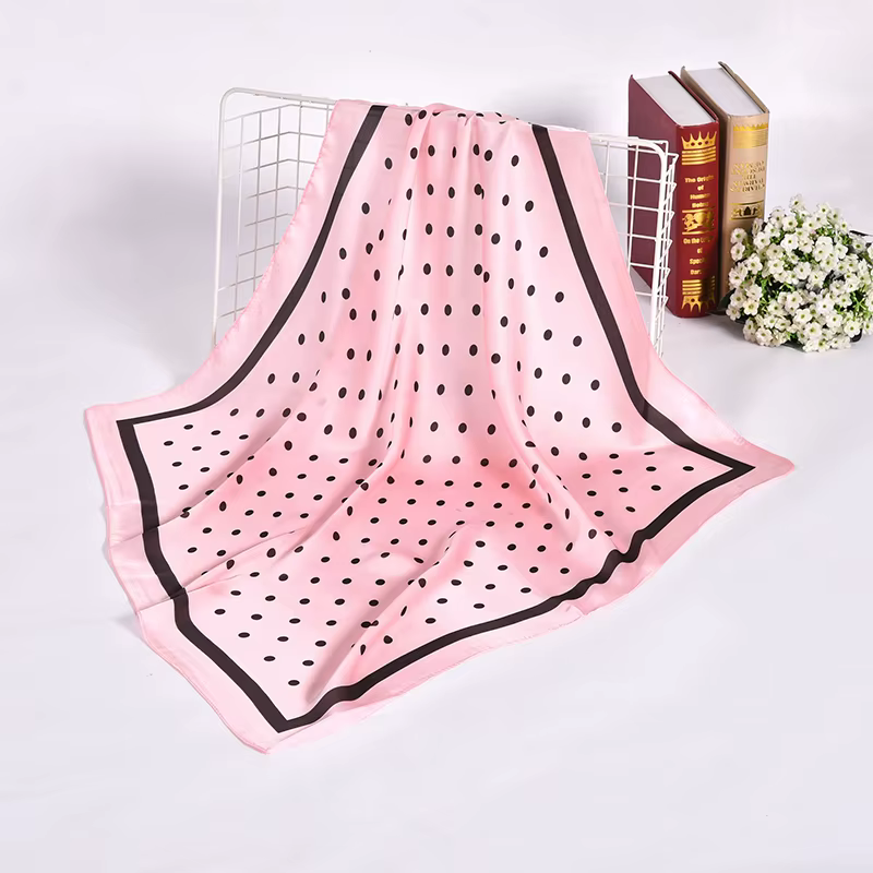 Foulard carré en soie imitée pour femmes musulmanes