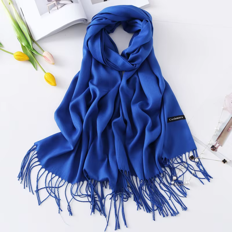 Écharpe en Cachemire avec Pompon pour Femme