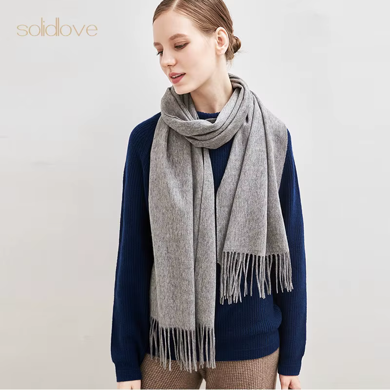 100% écharpe en cachemire femmes marque de luxe Pashmina unisexe hommes couleur unie chaud automne hiver épais réel