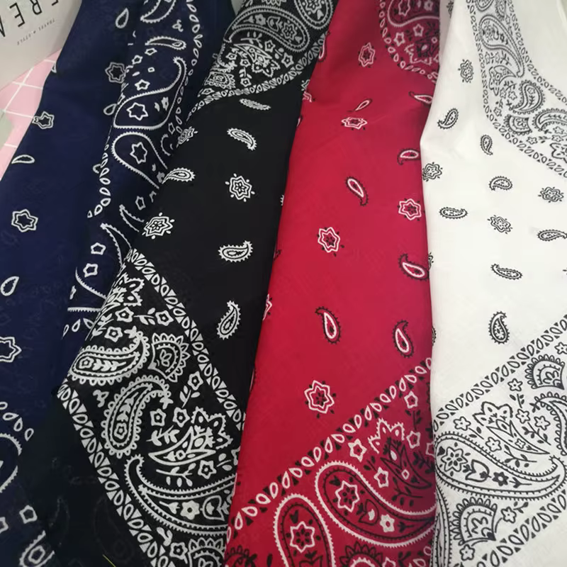 Femmes Foulard solide Hip Hop coton Bandana carré écharpe cajou bandeau