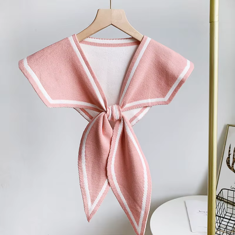 Mode tricot écharpe mignon cou plus chaud cercle faux col avant cravate
