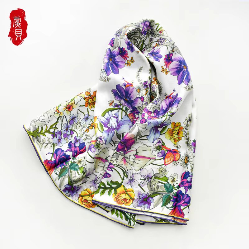 Foulard en sergé de soie véritable pour femmes