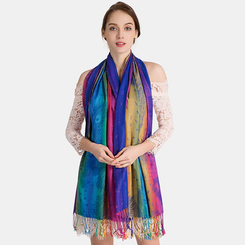 Écharpe en coton jacquard pour femme