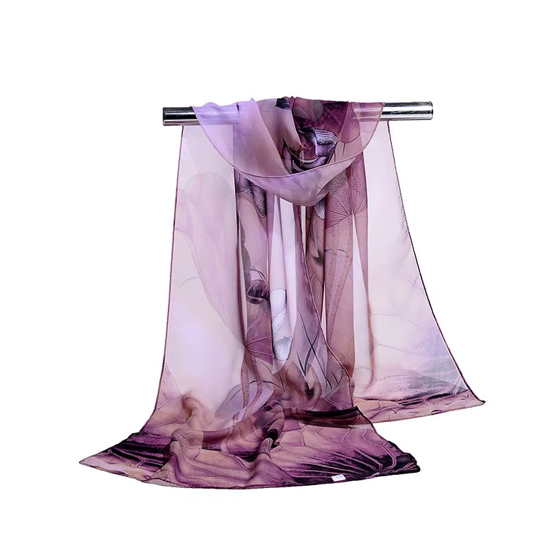 Écharpe en mousseline de soie à imprimé floral sauvage