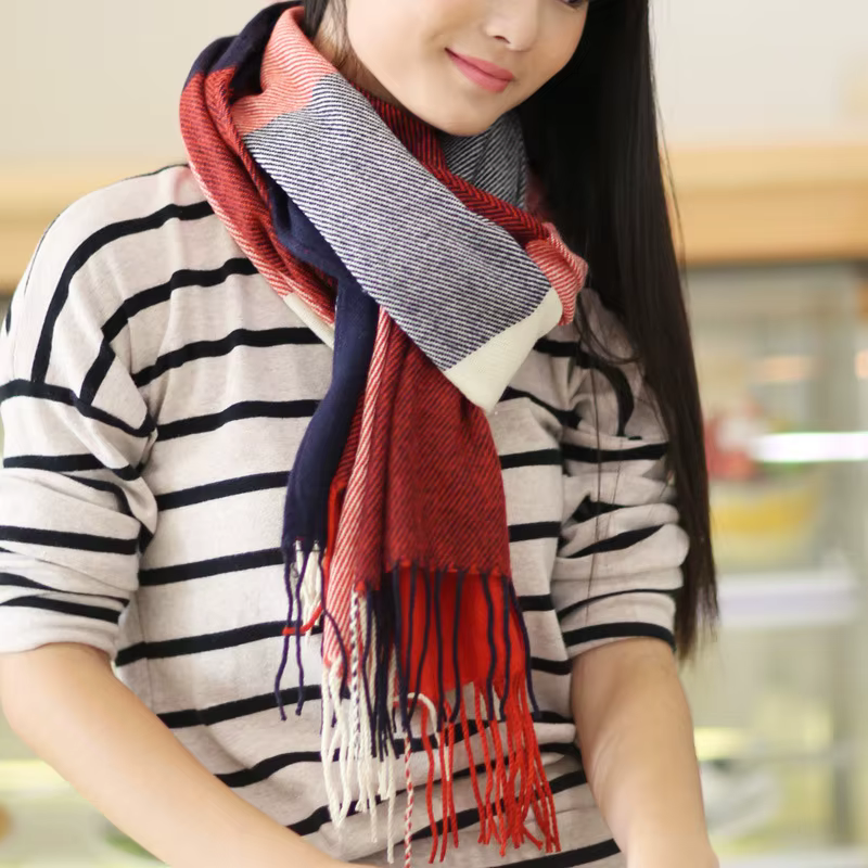 Femmes cachemire foulards automne hiver nouveaux étudiants femme laine Plaid écharpe dame larges treillis Long châle couverture chaude Tippet