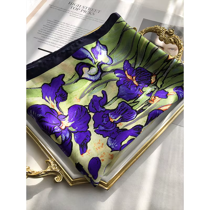 Pur 100% Injplanchers f 600 Imprimé Célèbre Peinture Printemps Injscarfe Mode Femmes Écharpe 90 Carré Été Crème Solaire