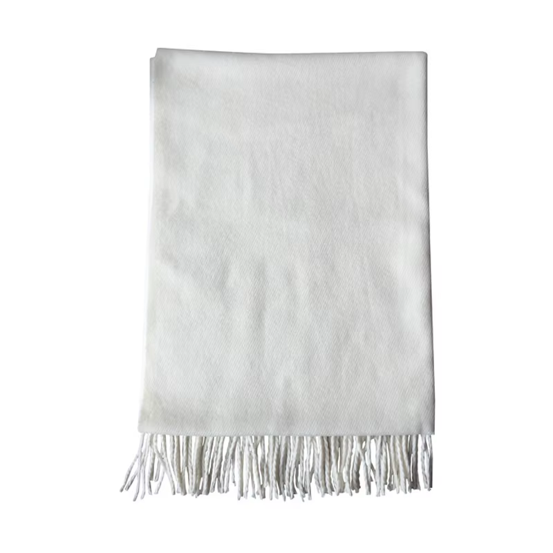 Femmes écharpe hiver laine châle blanc