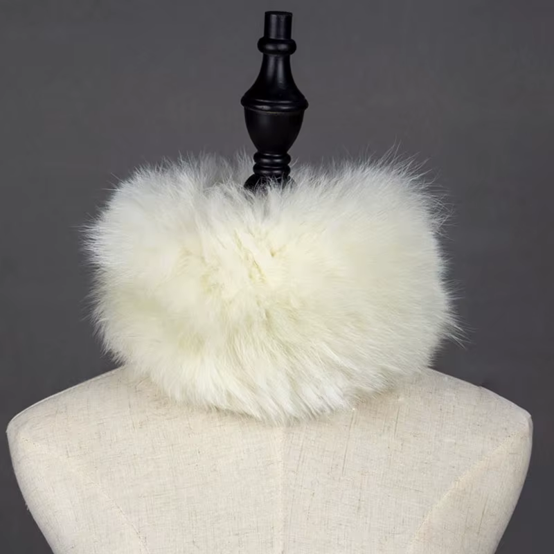 Véritable fourrure de raton laveur écharpe femmes tricoté hiver chaud foulards