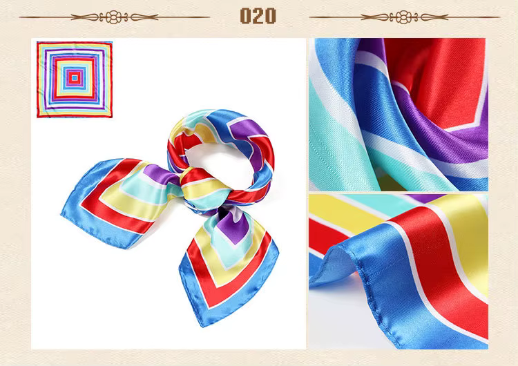 Petit foulard carré en soie 60 cm