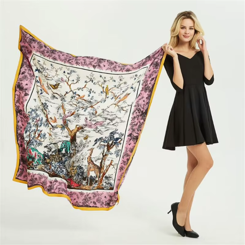 Foulard carré en sergé pour femme