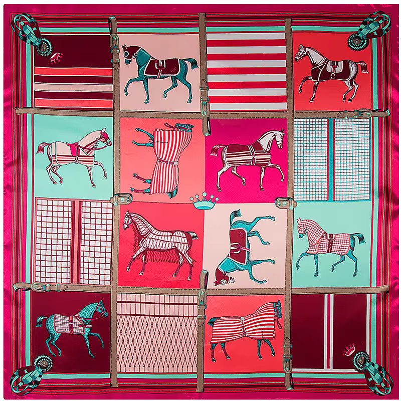 Écharpes à carreaux cheval pour femmes