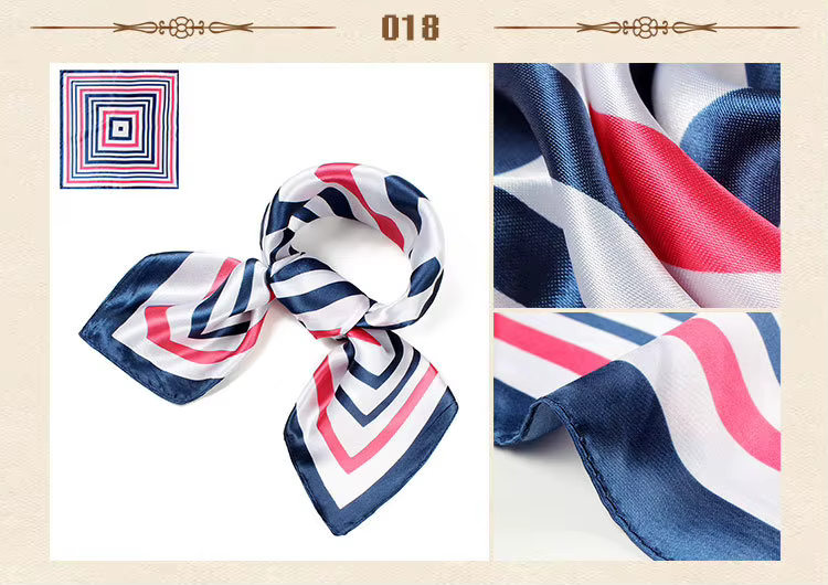 Petit foulard carré en soie 60 cm