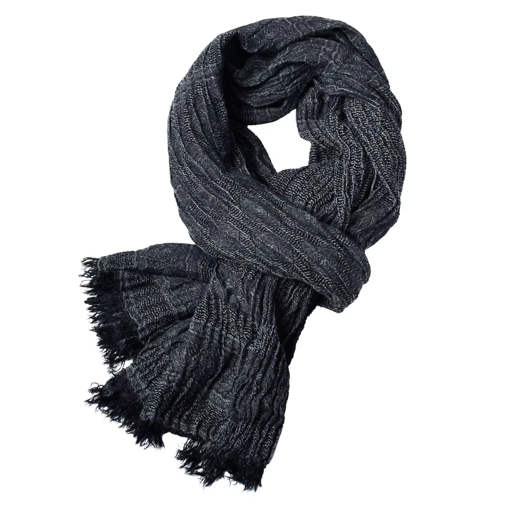 2018 luxe bande écharpe hommes solide coton écharpe femme et homme châle enveloppement jacquard tissage longues écharpes avec des glands 175*80 cm