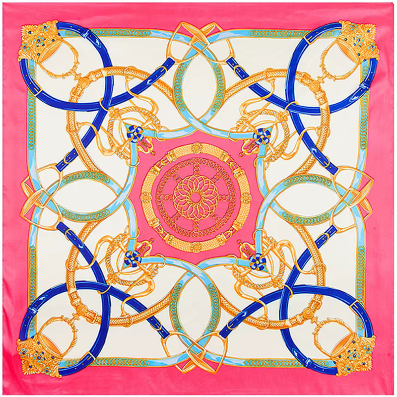 Foulard carré en soie imprimé pour femmes