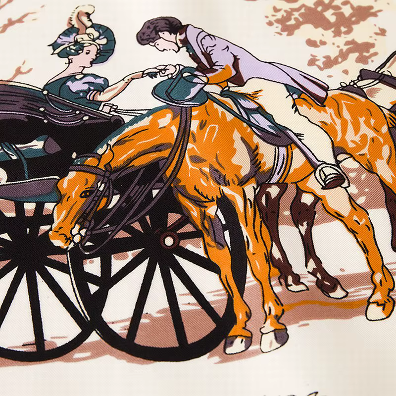 InjSquare-Foulard imprimé cheval espagnol