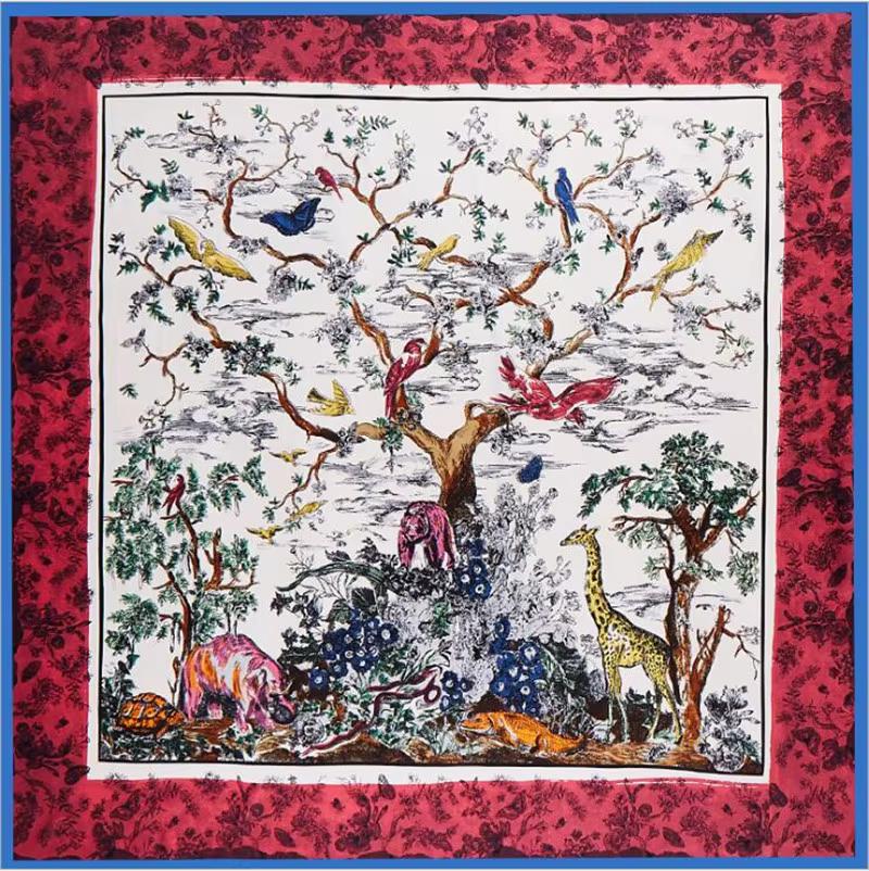 Foulard carré en sergé pour femme