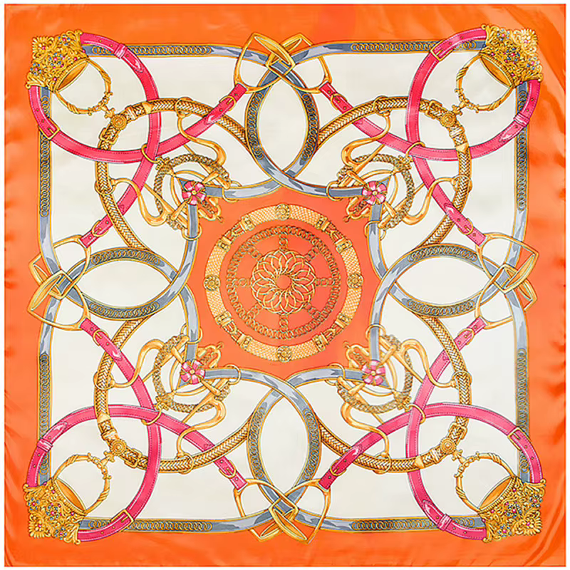 Foulard carré en soie imprimé pour femmes