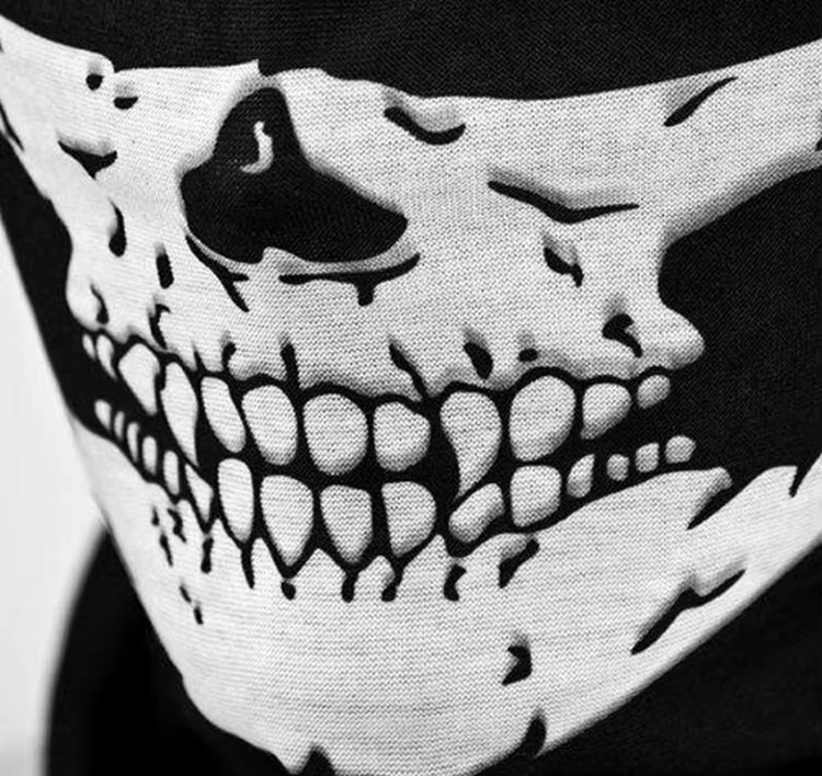 Crâne imprimé hommes femmes écharpe magique foulards en Polyester moto escalade sport Bandanas chapeaux tubulaire casquette Tube masque facial