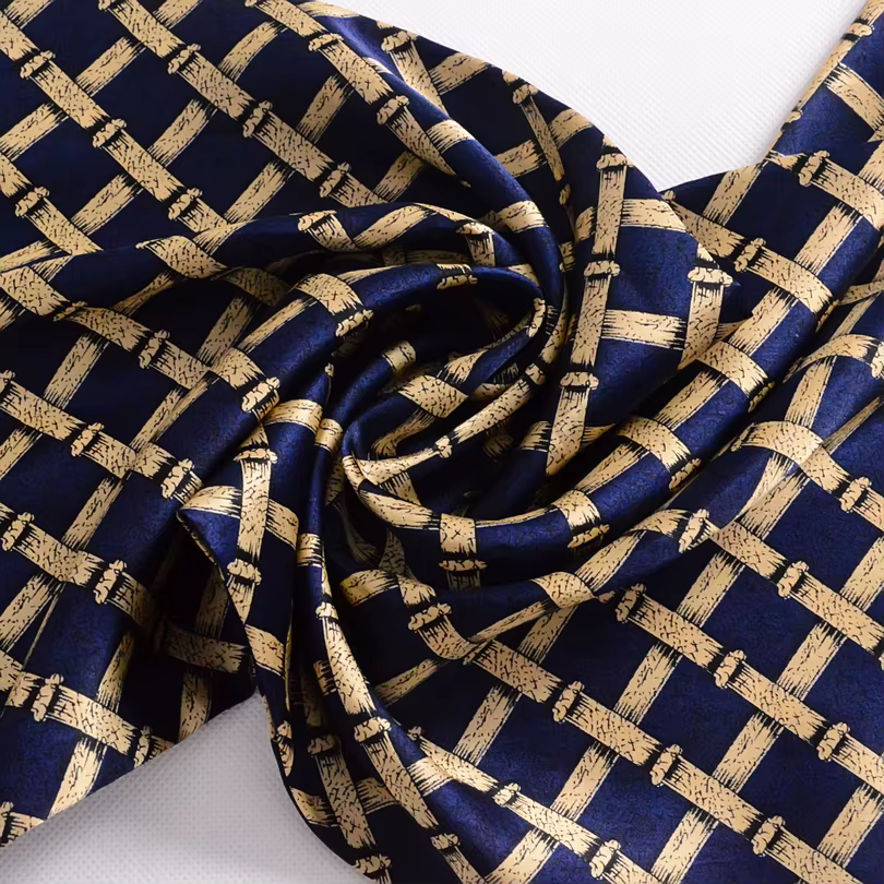 [BYSIFA] bleu marine or Plaid hommes foulards en soie accessoires de mode automne hiver mâle Pure