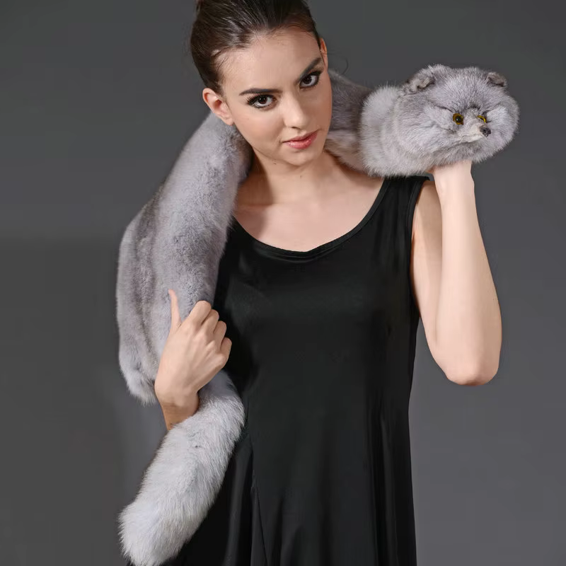Écharpe d'hiver femmes fourrure de renard de luxe qualité entière