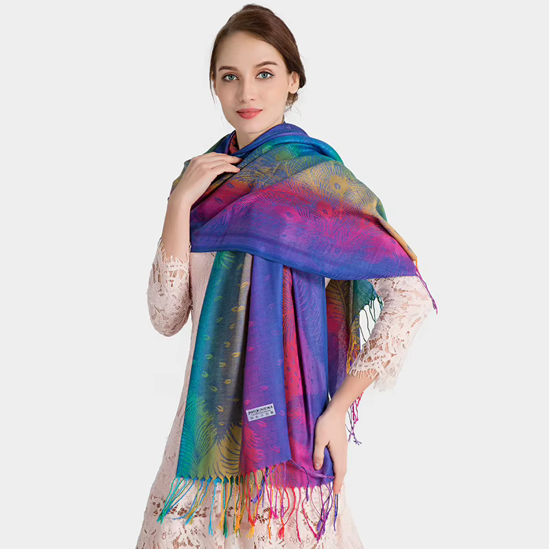 Écharpe en coton jacquard pour femme