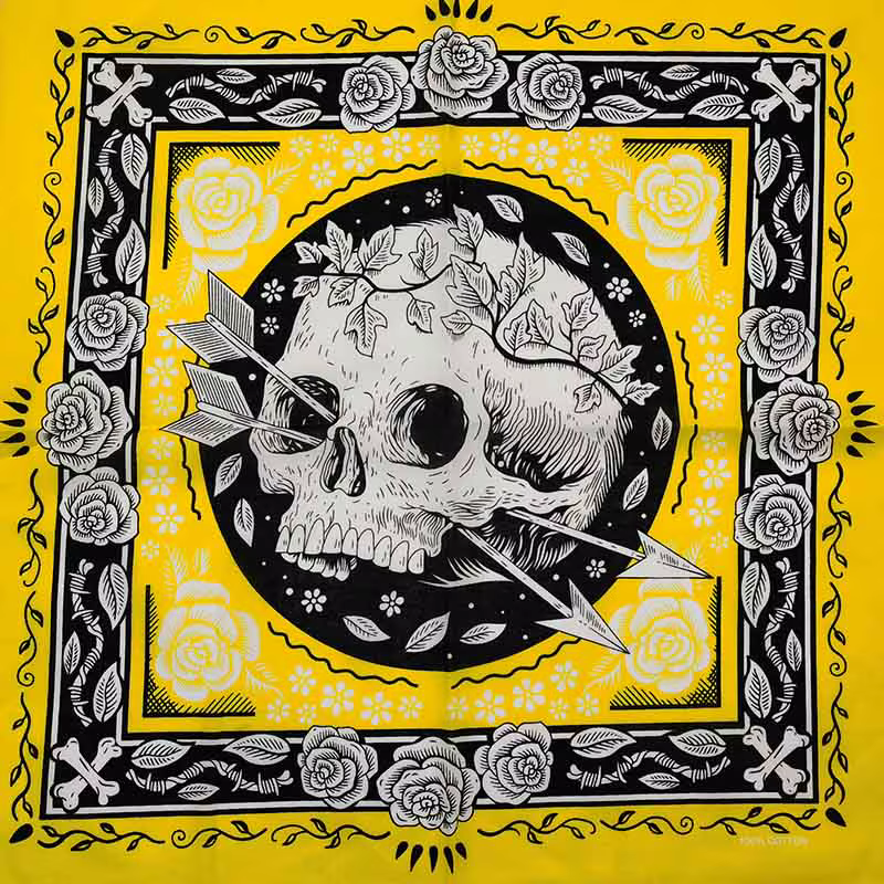 Crâne Bandana mode Hip Hop 100% coton carré écharpe noir Paisley vélo bandeau pour femmes/hommes/garçons/filles