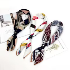 Foulard carré en Satin de soie pour femmes