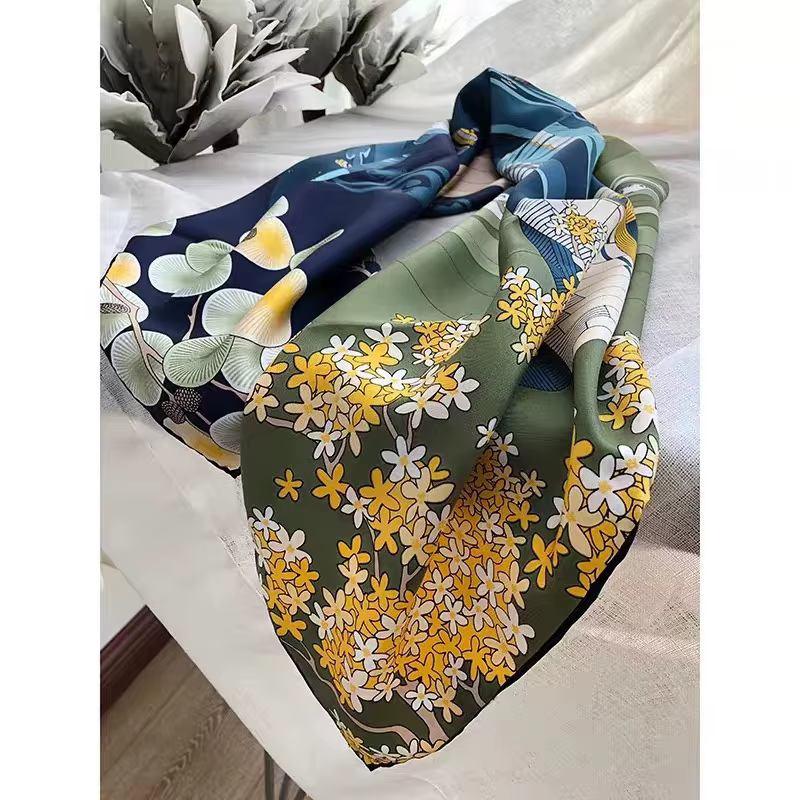 BYSIFA – écharpe carrée en soie Pure pour femme