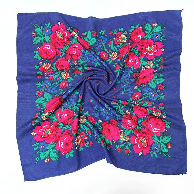 Foulard National Carré Imprimé Floral pour Femme
