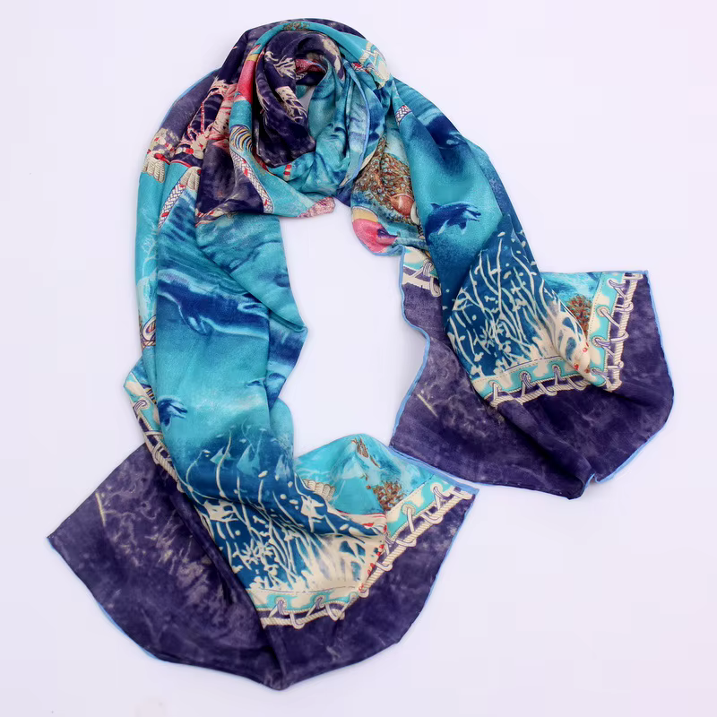 DANKEYISI – écharpe longue en soie Pure Van Gogh pour femmes