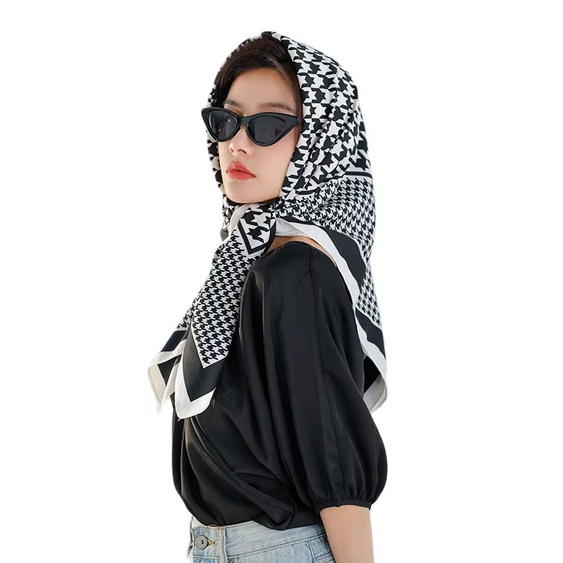 Foulard pied-de-poule à carreaux pour femmes