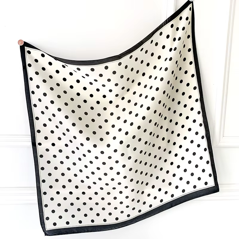 Écharpe carrée à pois pour femme