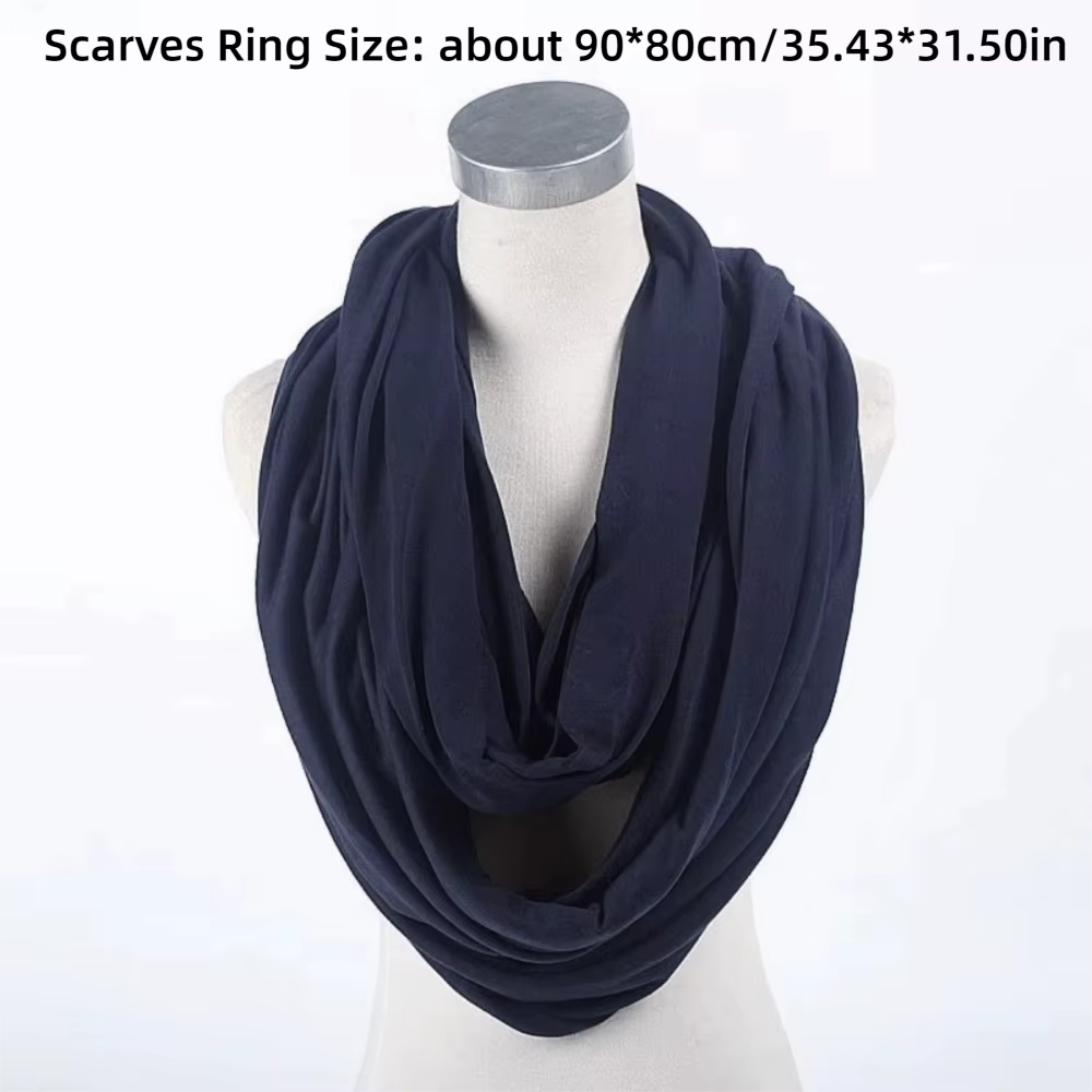 Nouveau foulard infini uni en mélange de coton doux