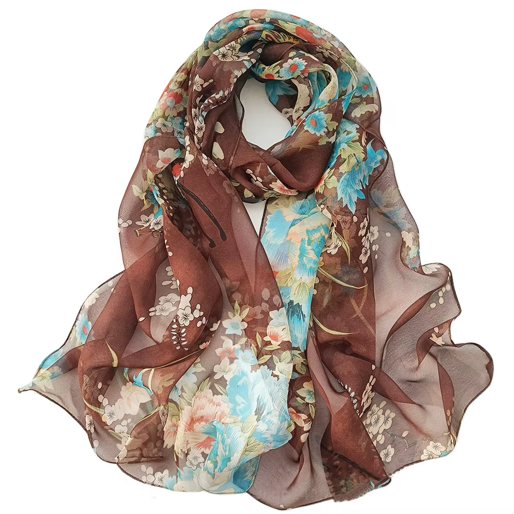 Écharpe Georgette en mousseline de soie pour femme