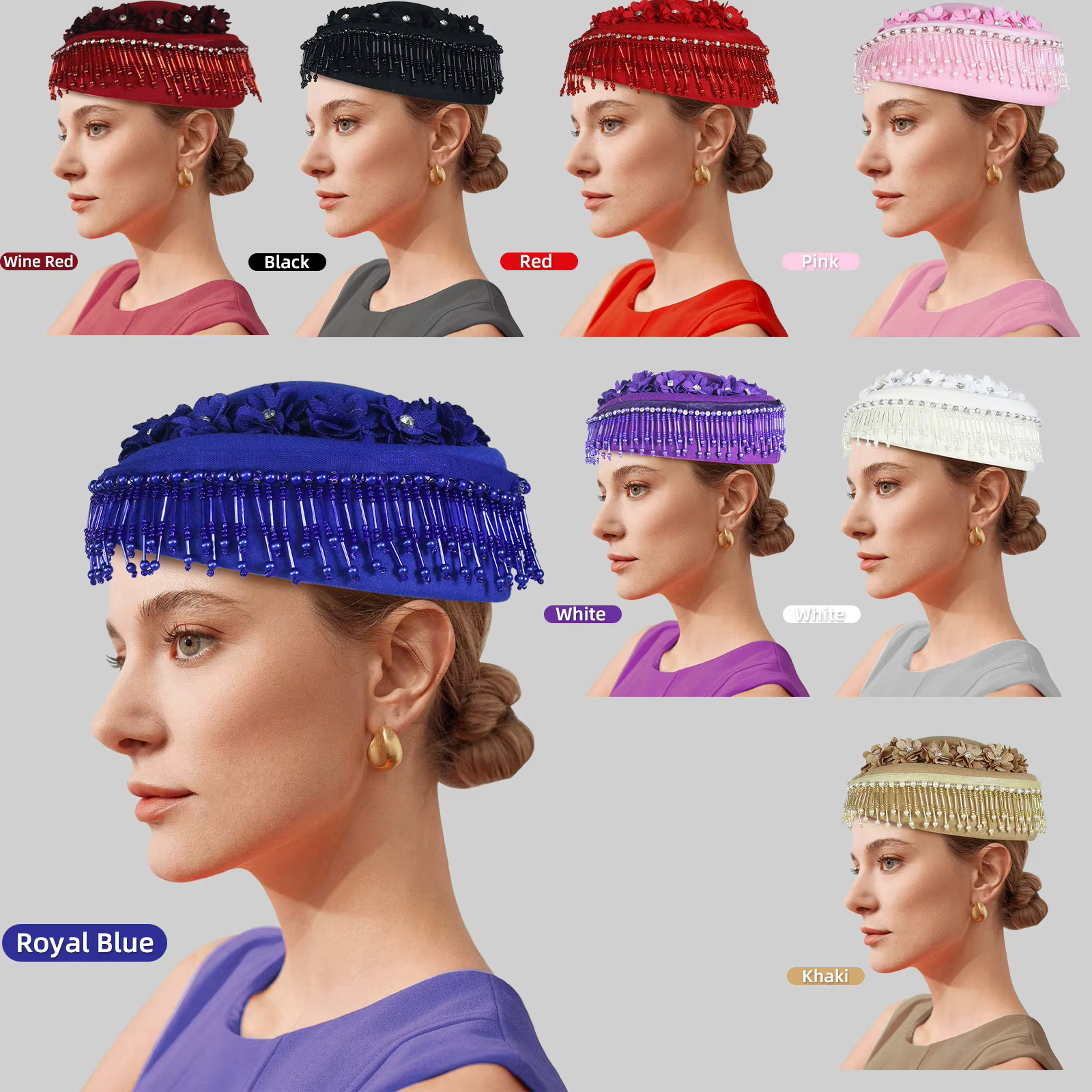 Chapeau Turban en feutre Vintage pour femmes