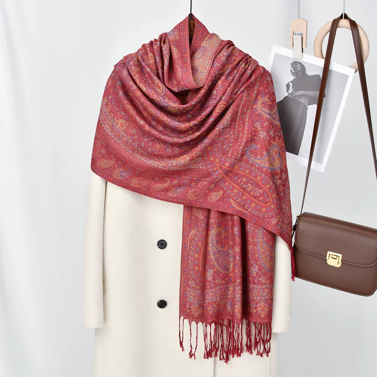 Paisley écharpe Hijab cachemire sentiment Pashmina châles gland