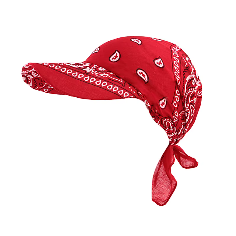 Femmes foulard visière chapeau avec bandeau imprimé large bord