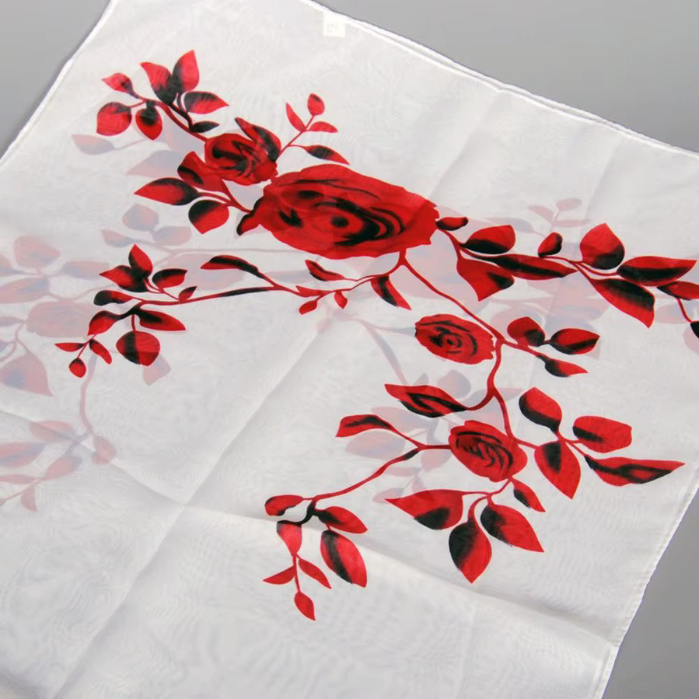 Écharpe en mousseline de soie à motif de branche Rose
